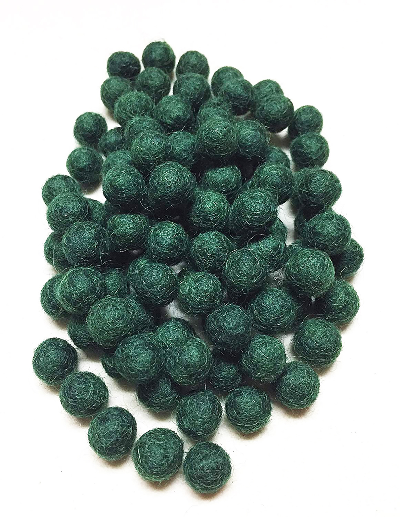 Yarn Place Felt Balls - 100 Pure Wool Beads 20mm Forest Green